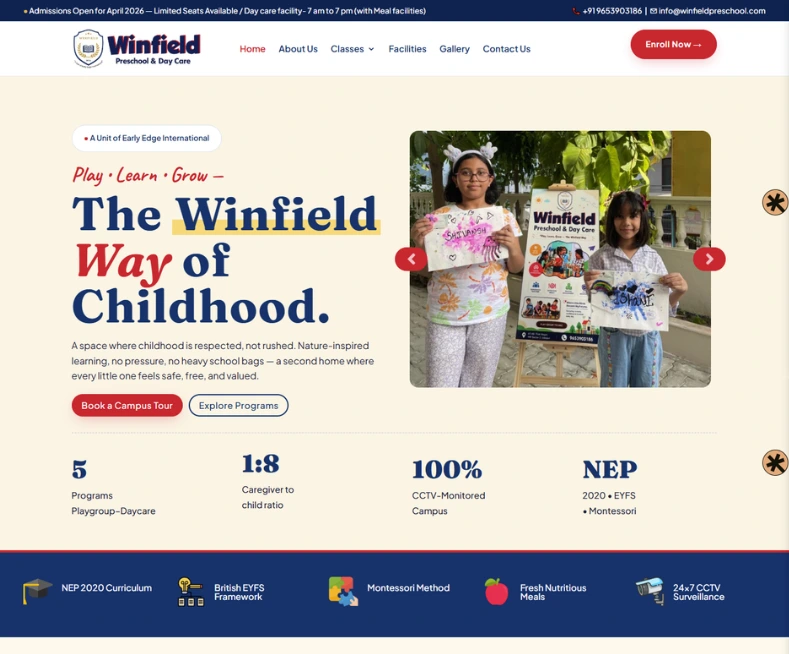 Winfield Preschool Best Preschool in Udaipur